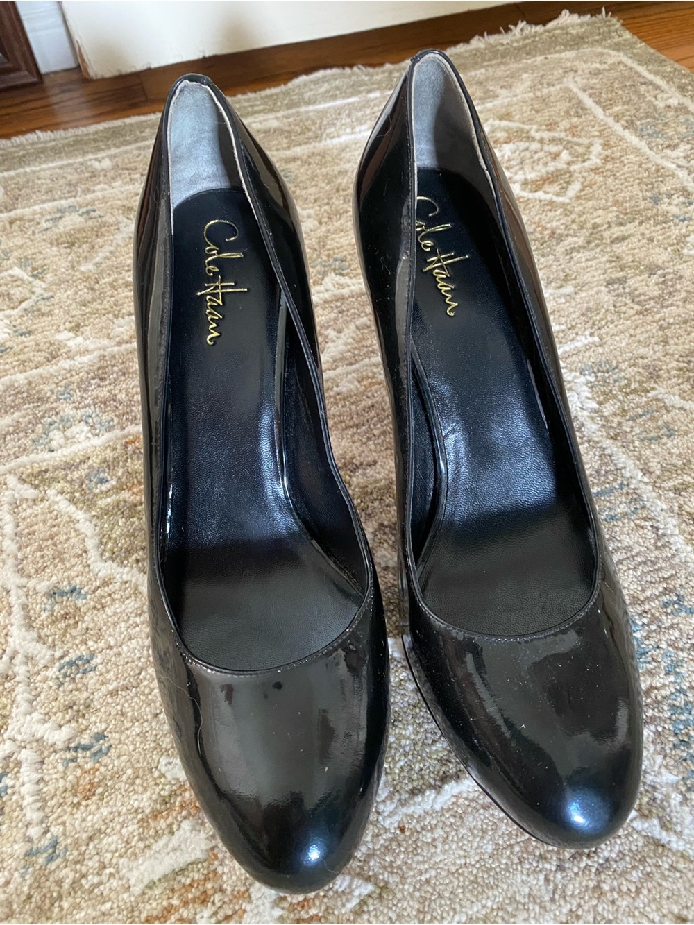 NWOT Cole Haan Black Patent Leather Rounded-Toe Heels